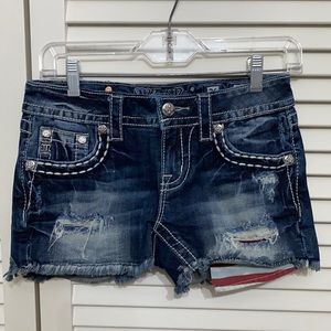 Miss Me Signature American Flag Shorts